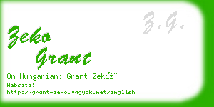 zeko grant business card